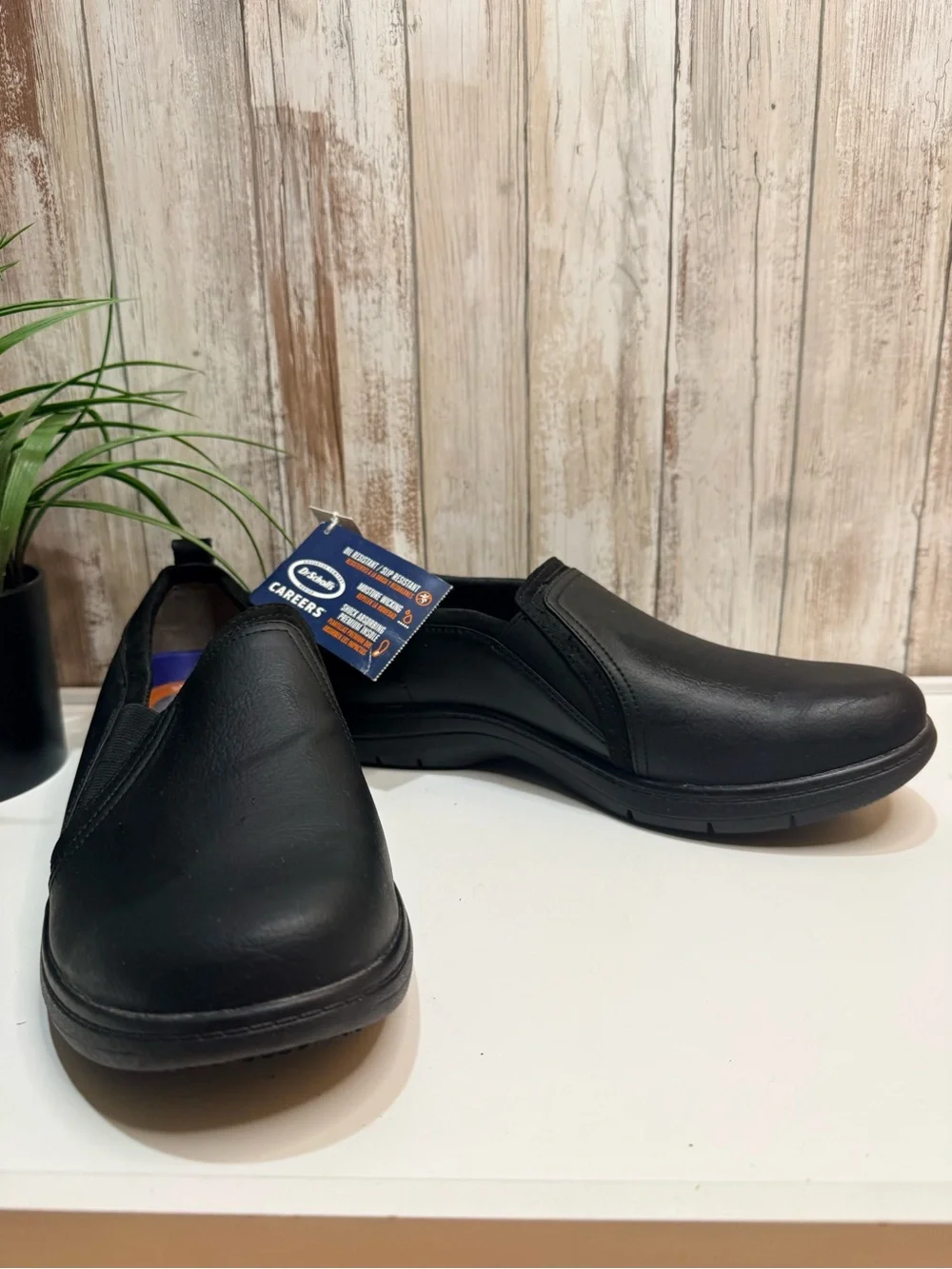 Dr Scholls Career Slip Resistance 10 W Black Leather Shoes